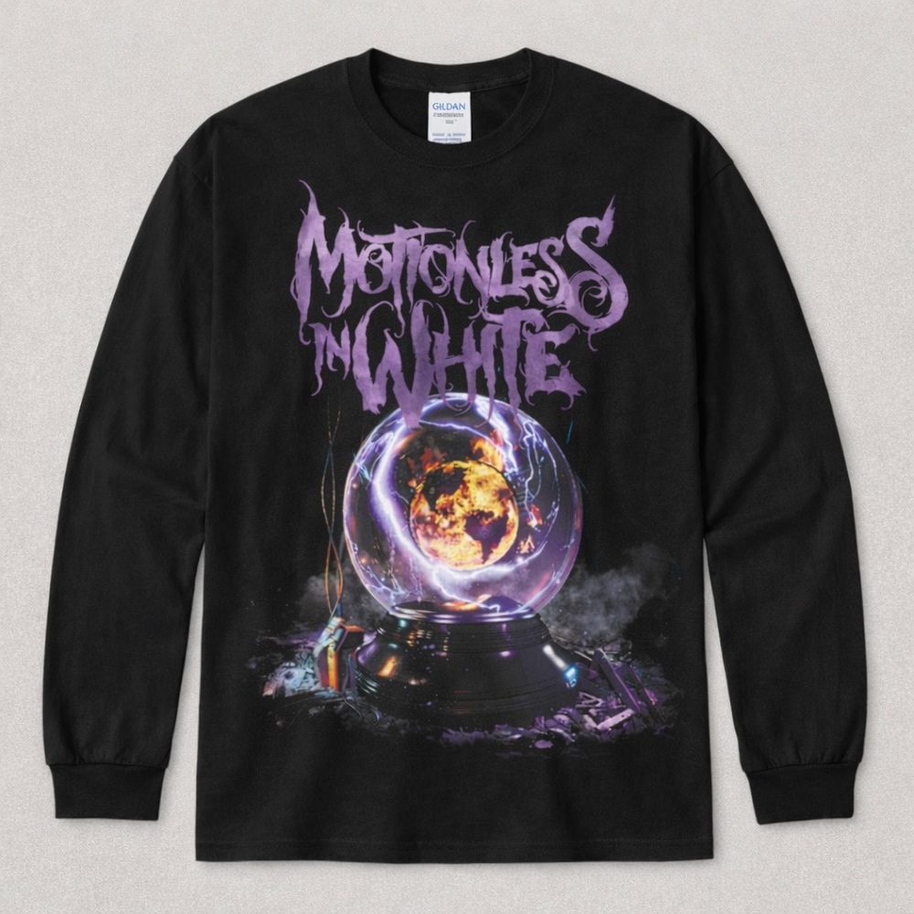 Motionless in White, Gildan. Long Sleeve, Crew-Neck Sz S-2XL.